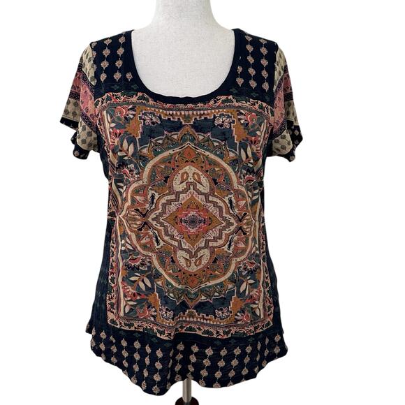 Lucky Brand Women's Navy Multicolor Top - Size 1X - NWOT - Picture 5 of 8